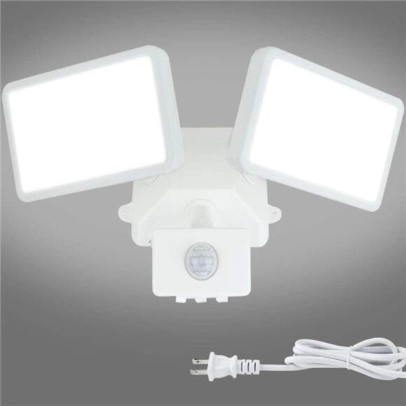 LED Motion Sensor Outdoor Light, 20W 6000k Plug in Security Lights - Picture 1 of 6